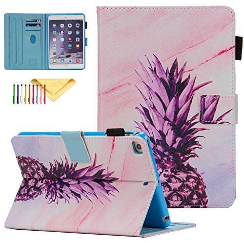 iPad Mini 5 Case 2019, Kids Case Fit iPad Mini 5 4 3 2 1, Uliking Colorful PU Leather Cases and Covers with Auto Sleep/Wake & Card Slots Stand Wallet Skinshell for iPad Mini 7.9 Inch,Pineapple Marble