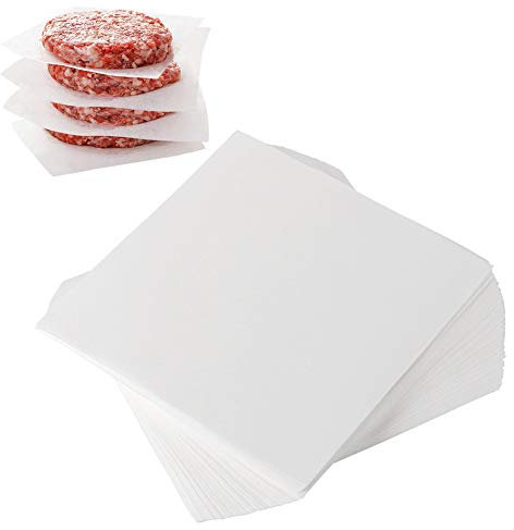 Burger Patty Papers, Set of 300, 14cm Square Baking Parchment for Separating Patties, Cookies and More
