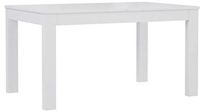 FORTE Tuluza Tisch ausziehbar, Holzwerkstoff, Weiß Hochglanz kombiniert mit Weiß, 76 x 240 x 90 cm