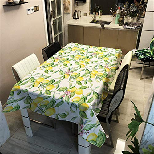 Tischdecke Abwaschbar für Speisetisch, Morbuy 3D Obst Wasserabweisend Abwischbar Quadrat Küchentischabdeckung Tischtuch Fleckschutz Pflegeleicht Schmutzabweisend (100x140cm,Süßigkeit Zitrone)