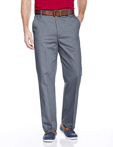 Chums Men's Cotton Chino Trouser - Durable and Practical Elasticated Waist Stretch Fabric Pants with Stain and Water-Resistance Grey 38W / 31L