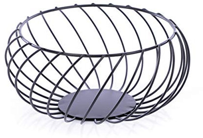 Homede Dekoschale Aufbewahrungskorb aus Metall 22 x 22 x 10 cm Allzweckkorb Drahtkorb schwarz Merida