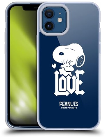 Head Case Designs Offizielle Peanuts Snoopy Woodstock Love Rock T-Shirts Gelhülle [Militärischer Schutzgrad] Kompatibel Mit Apple iPhone 12 / iPhone 12 Pro Und Kompatibel Mit MagSafe