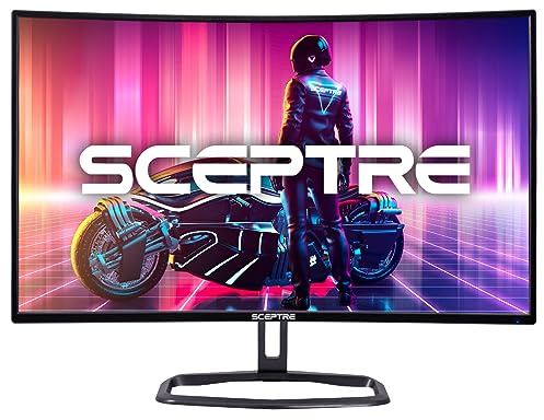 SCEPTRE Monitor da gioco curvo da 32 FHD 1080p fino a 240Hz 1ms 99% sRGB AMD FreeSync Premium Build-in Speakers, HDMI x3 Displayport Machine Nero (C325B-FWD240)