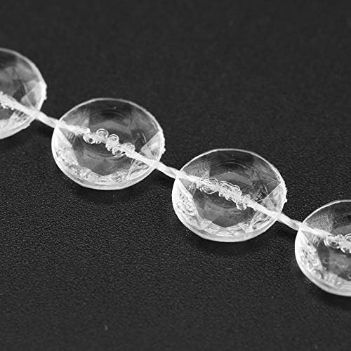 Transparente, weiße, kristallähnliche Perlenvorhänge, Türschnurvorhang, vielseitig verwendbar für Geburtstagsparty, Hochzeit (transparent)