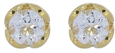 ONE Ohrstecker mit Weißtopas 375 Gelbgold