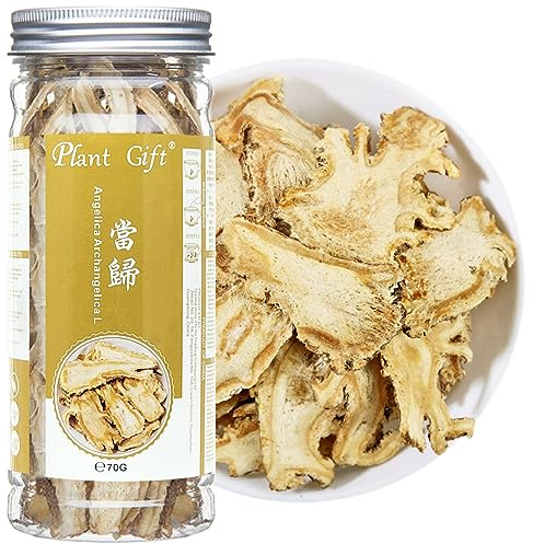 Plant Gift Angélique bio 70 g - Racine coupée séchée - Racine d'archangelica - Angélique Archangelica Officinalis, Angélique Root Tea, Angelica Archangelica L, 1.0 gramme, 70.0 grams