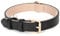 JASGOOD Leather Dog Collar for Small Medium Large Dog Adjustable Soft Breathable Leather Padded Puppy Collar with Alloy Buckle Heavy Duty Waterproof Classic Dog Pet Collar, Black, S