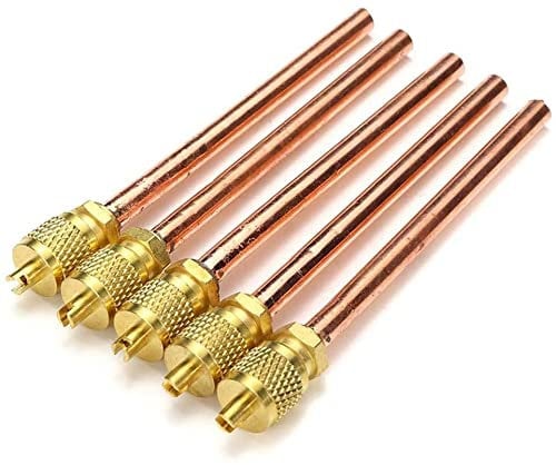 Hsthe Sea 5Pcs 6mm Messing und Kupfer Füllservice Zugang Ventilkern- und Kappenkern-Entferner für Kälte-Klimaanlage