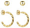 BONNYBIRD® Ohrringe Gold Creolen Damen Edelstahl Set Gedreht Geschwungen Ohrstecker Hoops Klein Frauen Wasserfest Schmuck Vergoldet Hypoallergen Chirurgenstahl Medizinisch