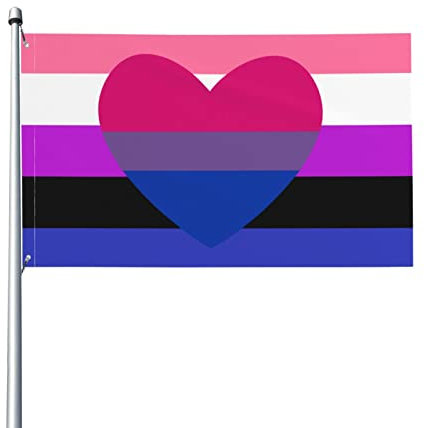 Genderfluid Bisexuelle Bi Pride Flagge Willkommensfeier Outdoor Outdoor Dekorationen Picks Home House Garden Yard Decor 91 x 152 cm große Flagge