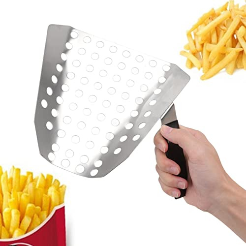 Rostfritt stål popcornskopa, handskopa popcorn skopa pommes frites skopa med hål, ergonomiskt enkelt handtag, för biograf butik hem kök restaurang användning