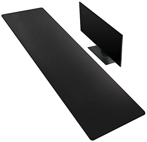 ZORESYN 160x40CM Office Schreibtischmatte aus PU-Leder – Wasserdichter, Rutschfester Schreibtischschutz für Laptop, Tastatur & Maus | Schreibunterlage für Zuhause & Büro (Schwarz)