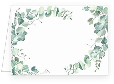 Edition Seidel 50 Premium Tischkarten Platzkarten Namenskarten Hochzeit Geburtstag Kommunion Konfirmation Taufe Firmung Jugendweihe Goldhochzeit Diamanthochzeit Eukalyptus