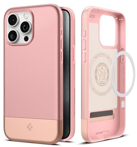 Spigen Style Armor MagFit Case for iPhone 15 Pro, Compatible with MagSafe Accessories - Rose Gold