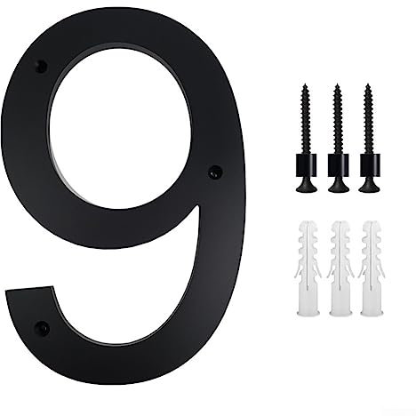 House Numbers Sign, Wall 10Inch Floating Stylish Door Numbers Large Metal Numbers Address Signage Plaque Street Numerals for Home- 9