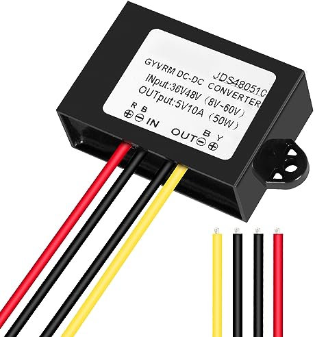 Jadeshay Spannungswandler, DC DC Wandler 36V 48V auf 5V 10A Abwärtsmodul Step Down Converter Modul 5V 50W Spannungsregler Wandler Konverter