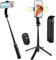 Flintronic Palo Selfie Trípode Bluetooth, Profesional Palo Selfie Trípode 100CM, con Control Remoto Inalámbrico Desmontable y Luces de Relleno, Compatible con Android Teléfono, iPhone, Samsung