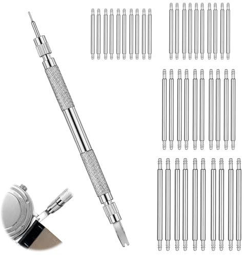 Fozuanei 41PCS Watch Pins Replacement Set, Stainless Steel Pins Glasses, Screwdriver Kit, Watch Repair Tool Kit for Watch, Jewelry, Removal Repair Fix (18mm, 20mm, 22mm, 24mm)