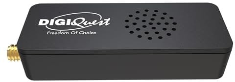 DIGIQUEST Decoder terrestre Stick Retro Tv X2O | Salvaspazio | Ideale per TV a parete | Risparmia energia e sfrutta l’alimentazione della TV | Con autoscansione automatica | Nero