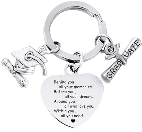 KEELYY Graduierung Schlüsselanhänger, Abschluss Schlüsselanhänger, Graduation Keychain Edelstahl, Geschenk zum Schulabschluss (Klasse von 2025)