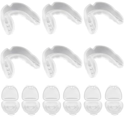 Mundschutz Boxen, 6 Stücke Sport Zahnschutz Mundschutz Boxen Herren,Mundschutz Zum Zähneknirschen für Boxen, Kampfsport,ür Football,Rugby,Muay Thai,Hockey,Rugby,Kickboxen(Transparent)