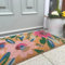 Flowers Welcome Door Mat 100% Coir Coconut Husk Sustainable Door Mats Rubber Backed Bright Floral Dirt Trapper Entrance Mat Botanical Spring Floral Watercolour Indoor Outdoor Rectangular 45cm x 75cm