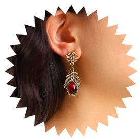 Dervivea Vintage Rote Karneol Ohrringe Gold Blatt Ohrstecker Karneol Edelstein Ohrringe Ethnische Blatt Tropfen Ohrringe Schmuck Für Frauen Und Mädchen