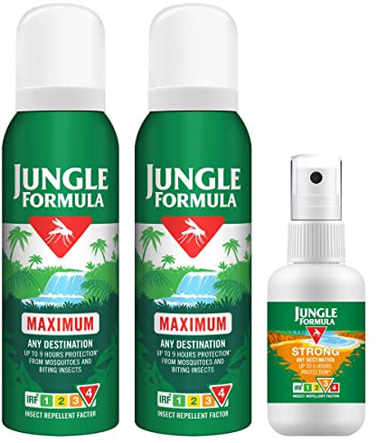 Jungle Formula Travel Pack - 2 x Maximum Spray125ml - 1 x Strong Spray 60ml - by Shop 4 Less