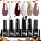 LKEE Nail Gel Polish- Pastel Nail Polishes Set 6 (Golden brown)