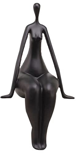 Skulpturen Statuen Büro homeoffice frauenstatue, Moderne dekorative skulptur Frau nackt, Resin Abstract Figurine,Schwarz,21 * 39cm