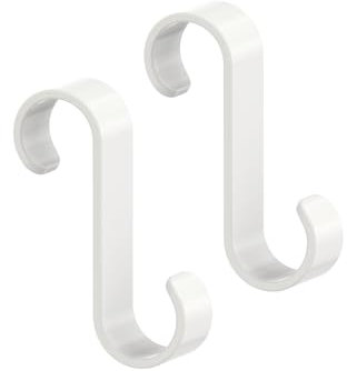 POOL FELLOWS S Hooks for Hanging,Heavy Duty S Shaped Hook, Thicken S Hanger for Plants, Bags, Clothes, Outdoor, Garden, Pool (White, 3.3 inches, 2pcs)