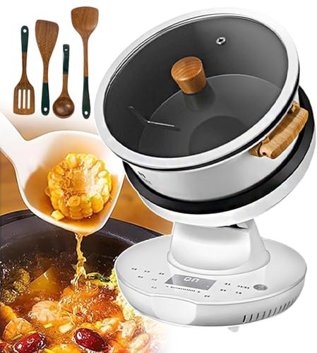 forplubossmmp Procesador De Alimentos Comercial Automático | Máquina De Cocción Completamente Automática De 8 litros | Robot Salteado De Cocina con Cambio Automático De 3 Engranajes para Restaurante