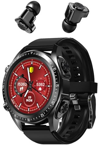 findtime Montre Connectée Ecouteurs intégré Homme Écouteurs Bluetooth sans Fil Casque Intégré Montre TWS Montre Sport Homme Smartwatch Appel IP67 Etanche