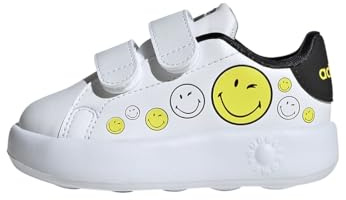 adidas Smiley Advantage Schuhe Kinder Unisex-Kinder Schuhe, FTWWHT/BYELLO/CBLACK, 24 EU