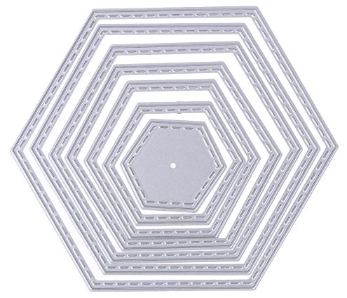 KEALLANS 7 Stück/Set Hexagon, Spiralform, Stanzschablonen, Schablonen, Basteln, Scrapbooking, Dekoration, Papierkartenmodell, Stanzschablonen, Zubehör