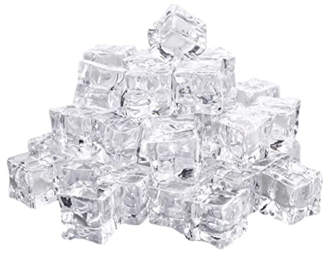 PRETYZOOM 40 Stück Acryl Eiswürfel Quadratisch Unregelmäßig Klare Simulierte Eiswürfel für Fotografie Requisiten und Riegel Dekoration Zuhause oder Geschäft