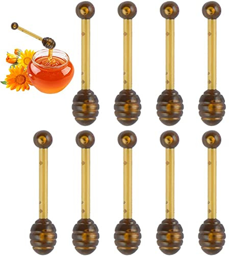 Glixoft 10 Stücke Bee Lip Balm Applikatoren Löffel Hautpflege Creme Löffel Tragbare Bee Lippen Pinsel Prävention Trocken Make-up Löffel