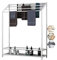 Porte-serviettes de salle de bain sur pied avec étagère de rangement Blanc 60 x 25 x 120 cm