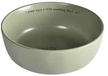Fyrklövern Disney Winnie Puuh Schale 15 cm – Hochwertiges Steingut mit Winnie Pooh, mit originellen Zitaten und handgefertigtem Touch. (Grün)