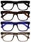 OPULIZE ERA Blue Light Glasses - Clear Lens - Anti-Reflective & Anti-Glare - 4 Pack - UV400 Protection - Oversized Frame - Computer & Screen Glasses - Men & Women