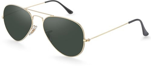 Gtievruo Sonnenbrille Herren Polarisiert Fliegebrille für Damen Herren mit UV Schutz Metallrahmen Retro Sunglasses Men