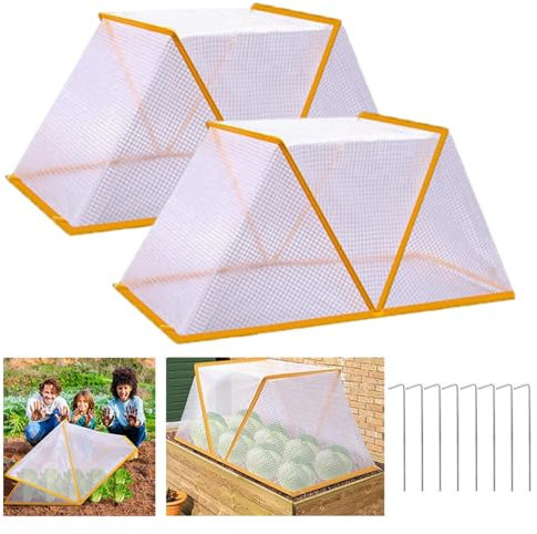 Pflanzen Hochbeet Abdeckung, Faltbare Hochbeetabdeckung für Garten, 80 x 34 x 35 cm Abdeckung für Hochbeete, Pflanzenabdeckung Beetabdeckung, Pflanzenschutzgitter zum Schutz von Gemüse (Groß * 2)