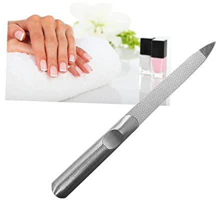 Doppelseitige Edelstahl Nagelfeile mit Komfortablem Griff für Maniküre