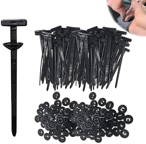 100 Pcs Nylon Universal Cable Tie Buckle, Zipper Clips Cable Ties Heavy Duty Self-Locking Nylon Zip Ties Holder with Pin and Button Design, Zip Tie Clips for Car Fender, Car Daily Auto Fixing