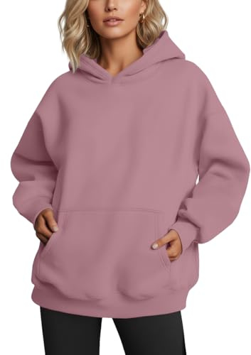 IWOLLENCE Hoodie Damen Kapuzenpullover Damen Baumwolle Hoody Damen mit Kängurutasche Basic Passform mit gerippten Bündchen und Saum Fleece Hoodie Damen