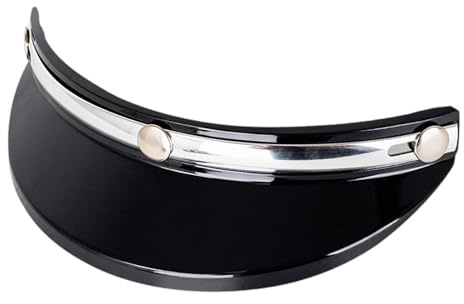 INACMWIH Motorcycle Helmet Visor Peak 3 Snaps Trendy for 3/4 Helmets Spare Parts Black Silver
