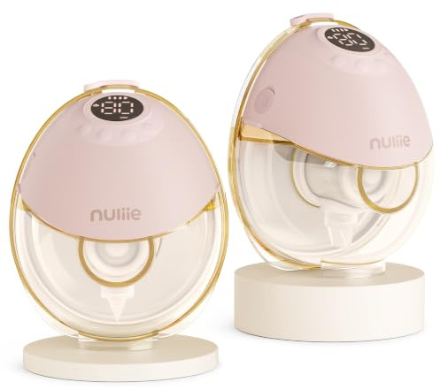 Nuliie JoyFlow Pro Tragbare Elektrische Milchpumpe, Rosa, 2 Packungen