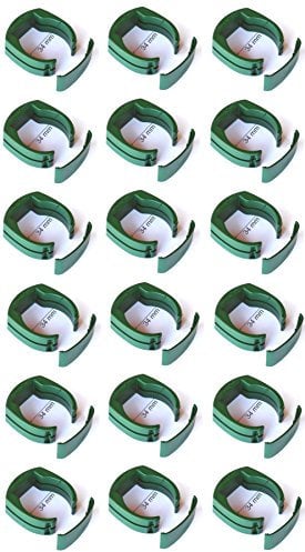 18 x Ø 34 mm Zaun Pfosten Halter Clip für Gartenzaun Schweißdraht Gartengitter Befestigung an Zaun-Pfahl grün RAL 6005