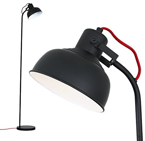MiniSun | Retro Style Matt Black Metal Curved Design Floor Lamp | Floor Lamps & Torchieres, Home Décor & Improvement Essential